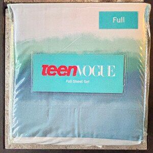 TEEN VOGUE Cotton Blend FULL Sheet Set - ELECTRIC BEACH (tie dye blue white)